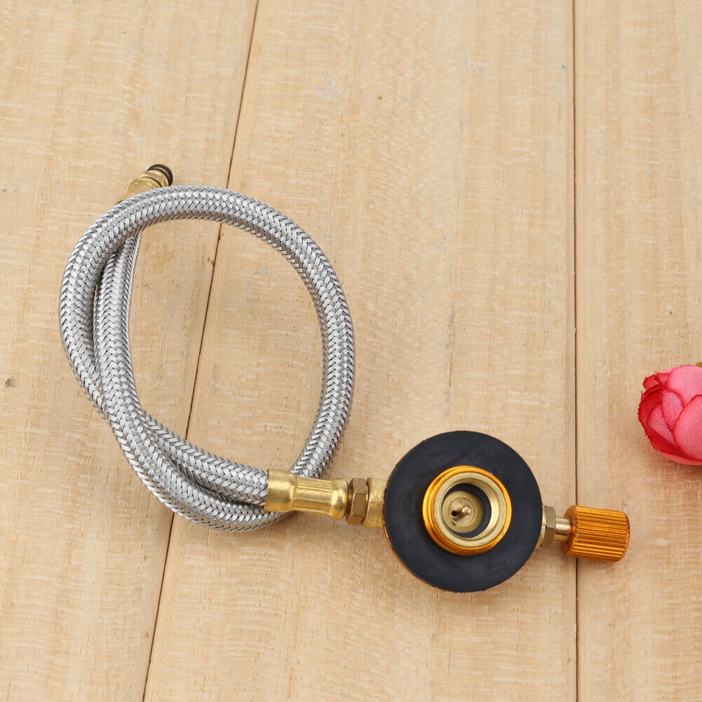 Stove Burner Furnace Connector Gas Tank Adapter Valve for Outdoor Camping