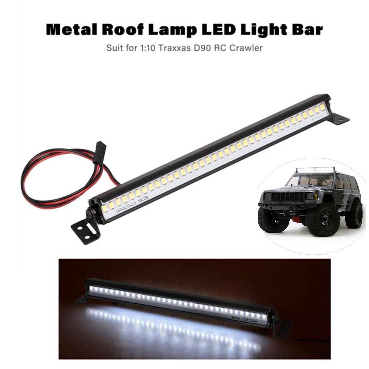 Roof Spotlight LED Light Bar Lamp for 1/10 TRAXXAS TRX4 D90 SCX10 ii GEN8 RC Car