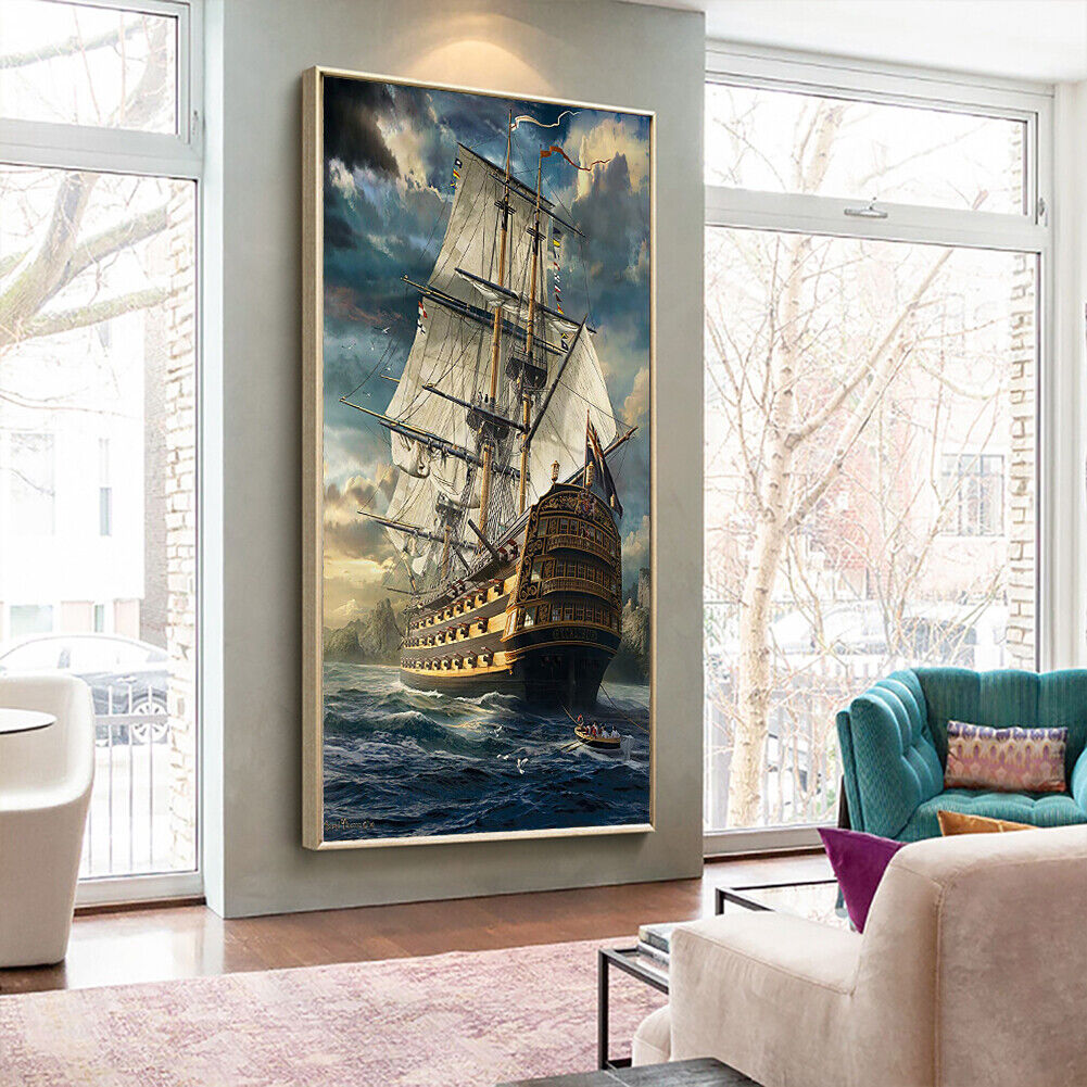 Sea Sailboat Full Drill Diamond Painting DIY Bead Art Picture Mosaic Kit
