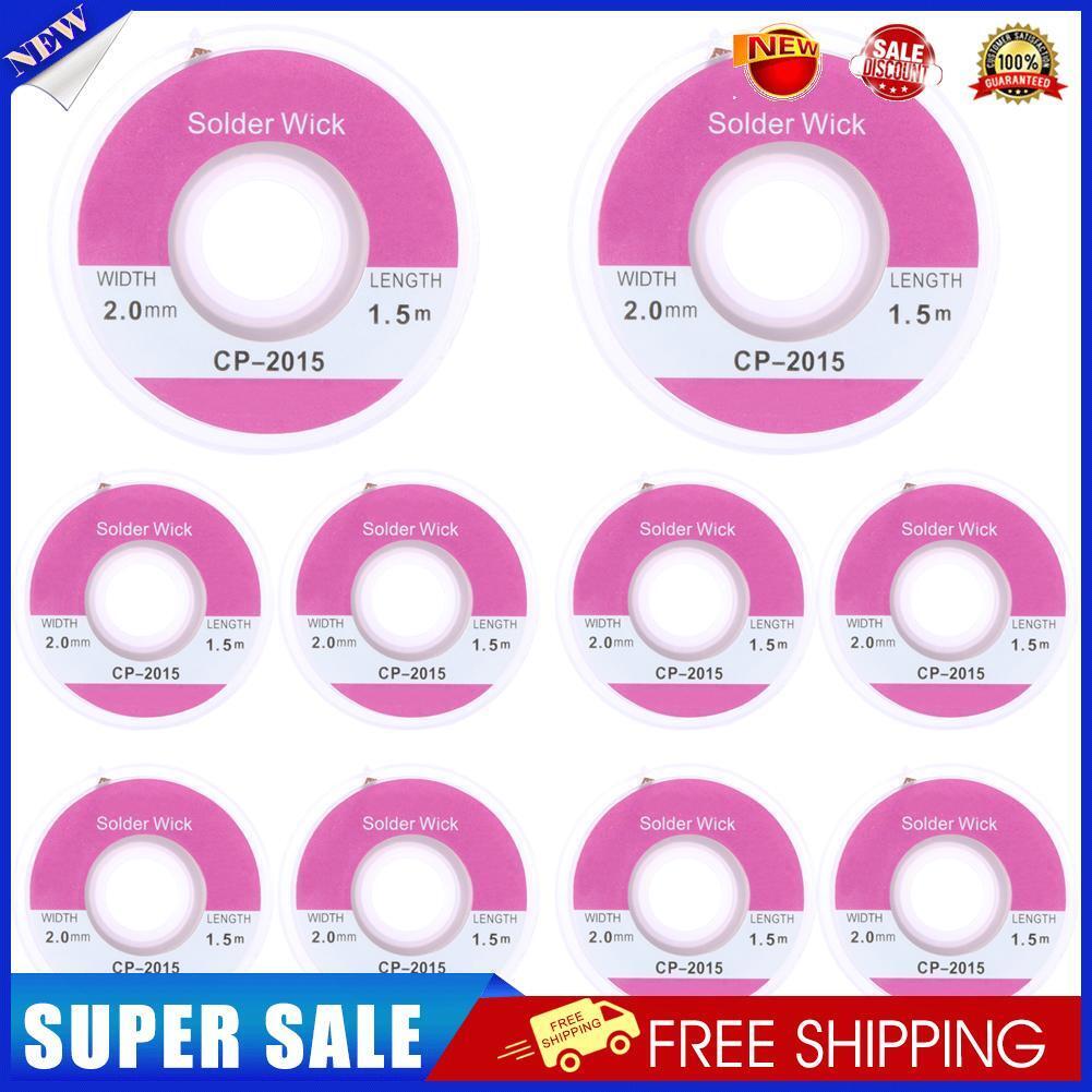 10PCS 5ft 2.0mm Desoldering Braid Solder Remover Sucker Flux Wick Cable Wir