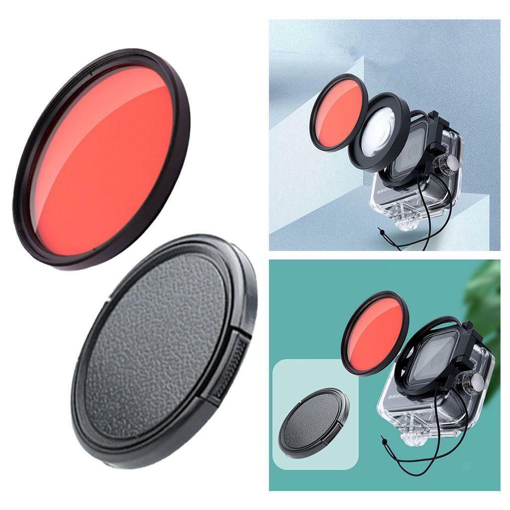 58mm Red Lens Filter W/ Lens Caps Camera Lens for Underwater Photo