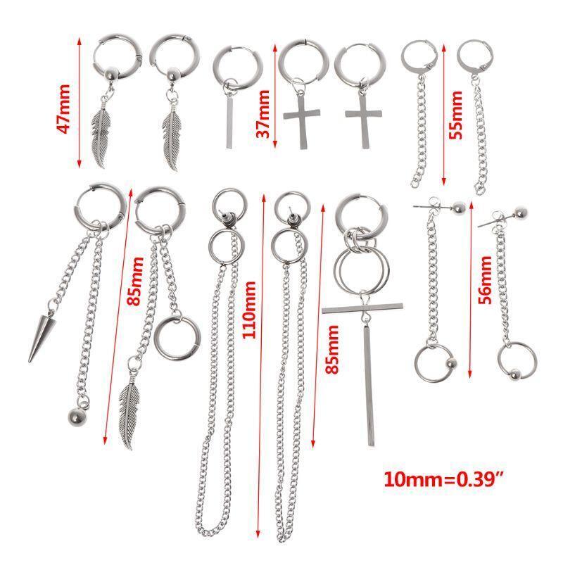 14 Pcs/Set New Arrival Trendy Jewelry Earrings Stainless Steel Korean Fashion