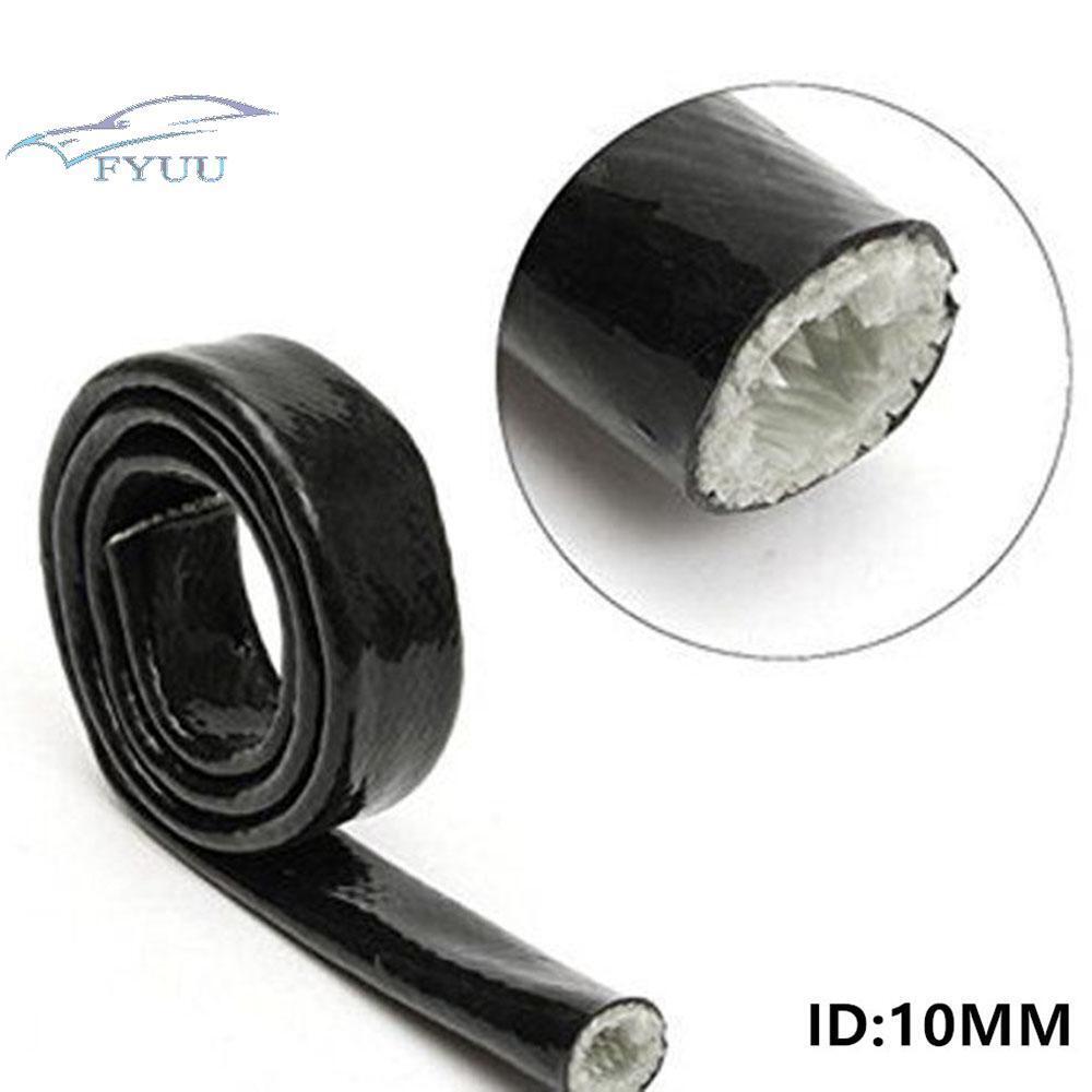 1m/3.3ft 10mm ID Black Fire Sleeve Braid Flame Heat Shield For 6AN Oil Fuel Line