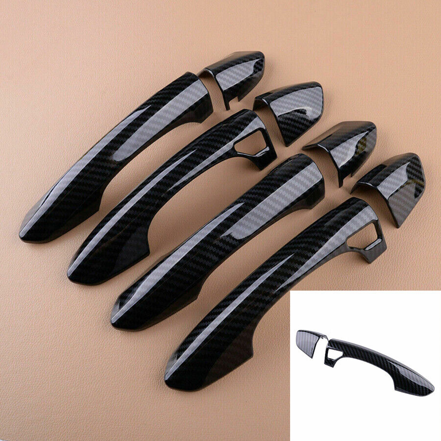 8PCS Carbon Fiber Look Smart Door Handle Cover Trim For Ford Fusion Mondeo 13-19