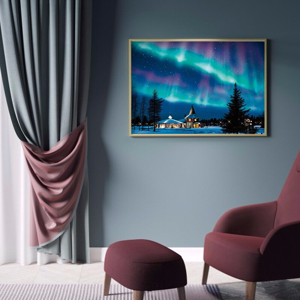 Polar Lights Full Drill Round Diamond Painting Mosaic Picture for Bead Art