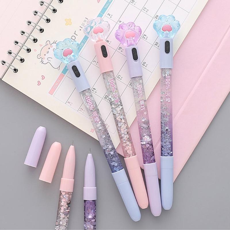 Cute Quicksand Black Gel Pen Novelty Gel Pen Refillable Pen Novelty Stationary