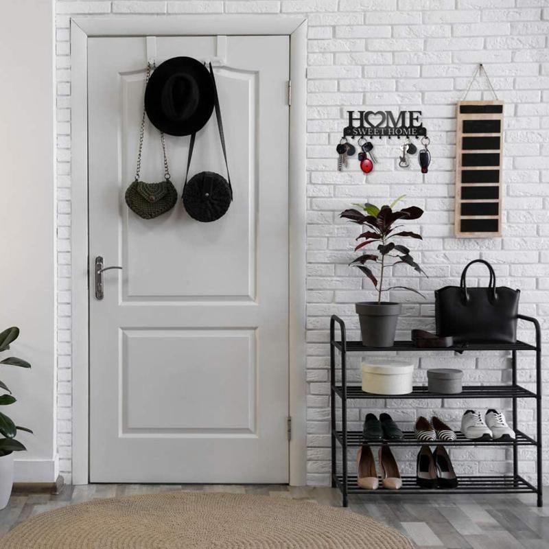 Black Sweet Home Metal Art Household Wall Hook Storage Hanger