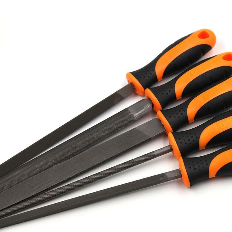 Workshop File Set Steel Rasp File Flat Triangle Round Square Half-Round 5 Pcs