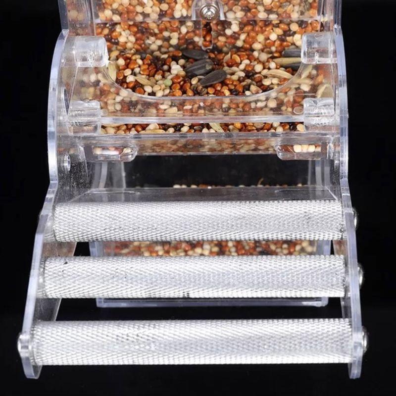 No Mess Bird Feeder Parrot Integrated Automatic Feeder with Perch Food Container