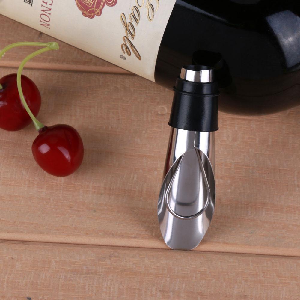 2 in 1 Stainless Steel Red Wine Stopper Pour Funnel Fresh Wine Stopper Tool