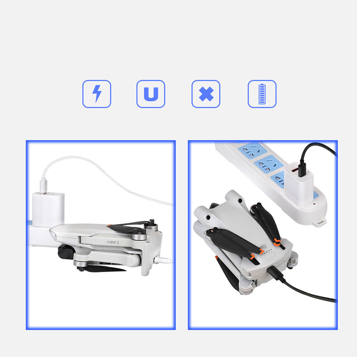 30W USB to Type-C Dual Port Fast Charger Parts for DJI Mini 2/Min 3 Pro Parts A2