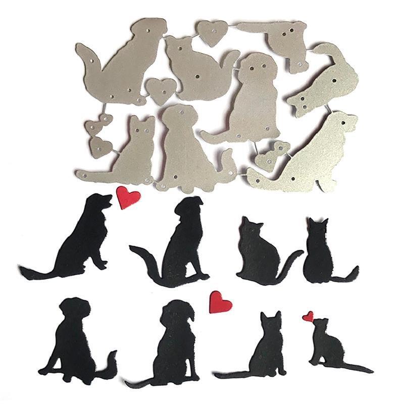Heart Cat Dog Metal Cutting Dies Photo Album Decoration Accessories DIY Crafts