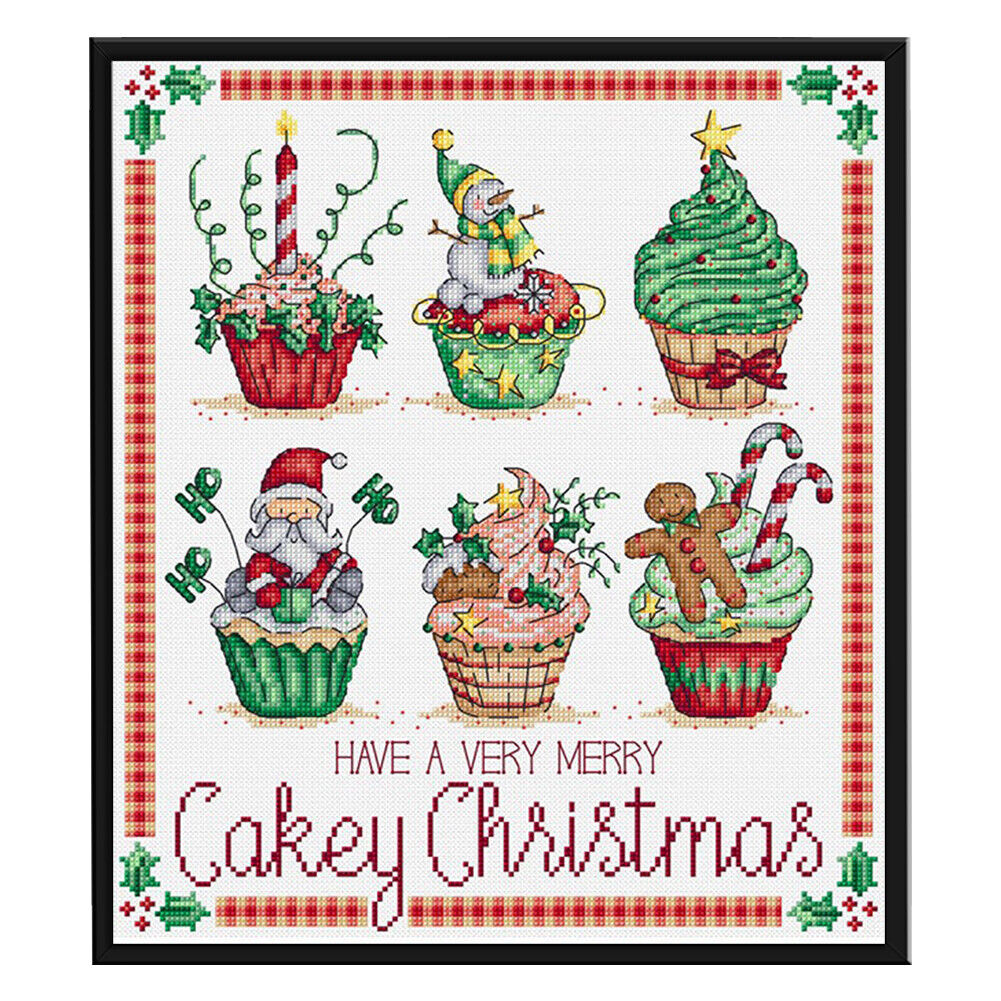 Partial Embroidery 11CT Needlework Cross Stitch Kit 3 Strands Christmas Cup