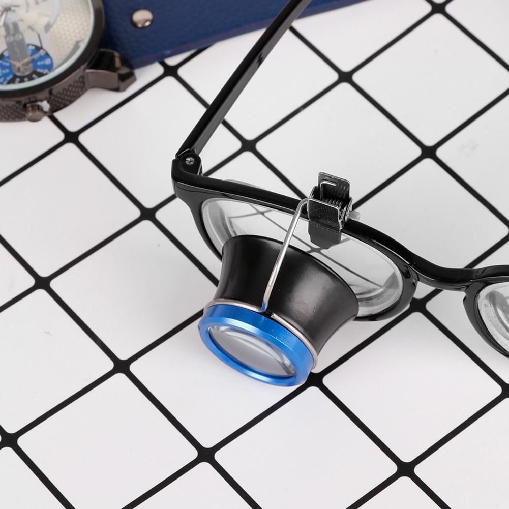 Clip-On Eyeglass Magnifier Loupes Magnifying Watchmakers Repair Tool (20X)