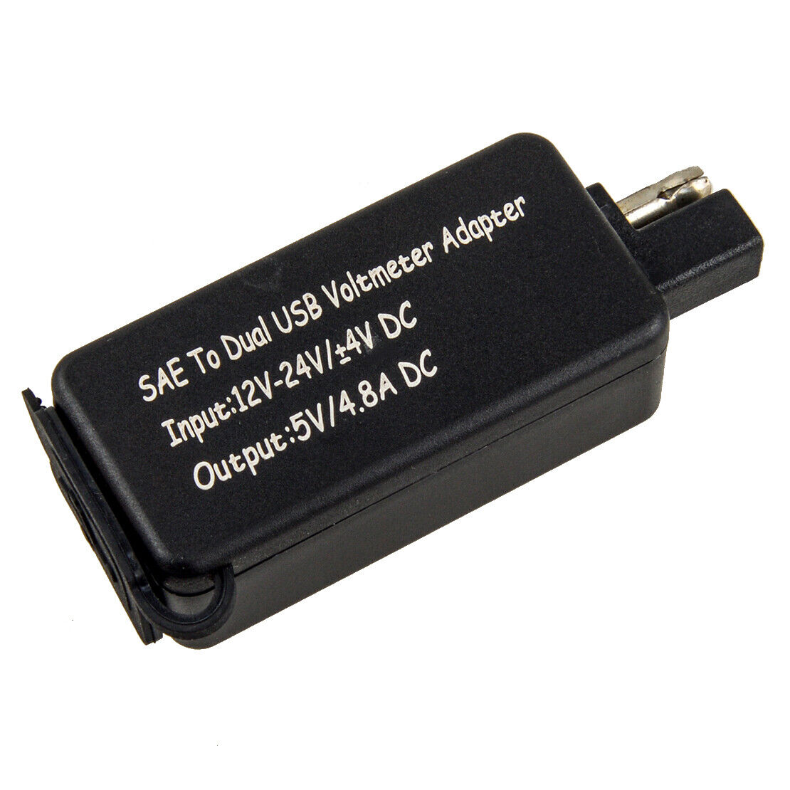 Motorcycle SAE to USB Dual Port Charger Cable Adapter Voltmeter Phone Tablets