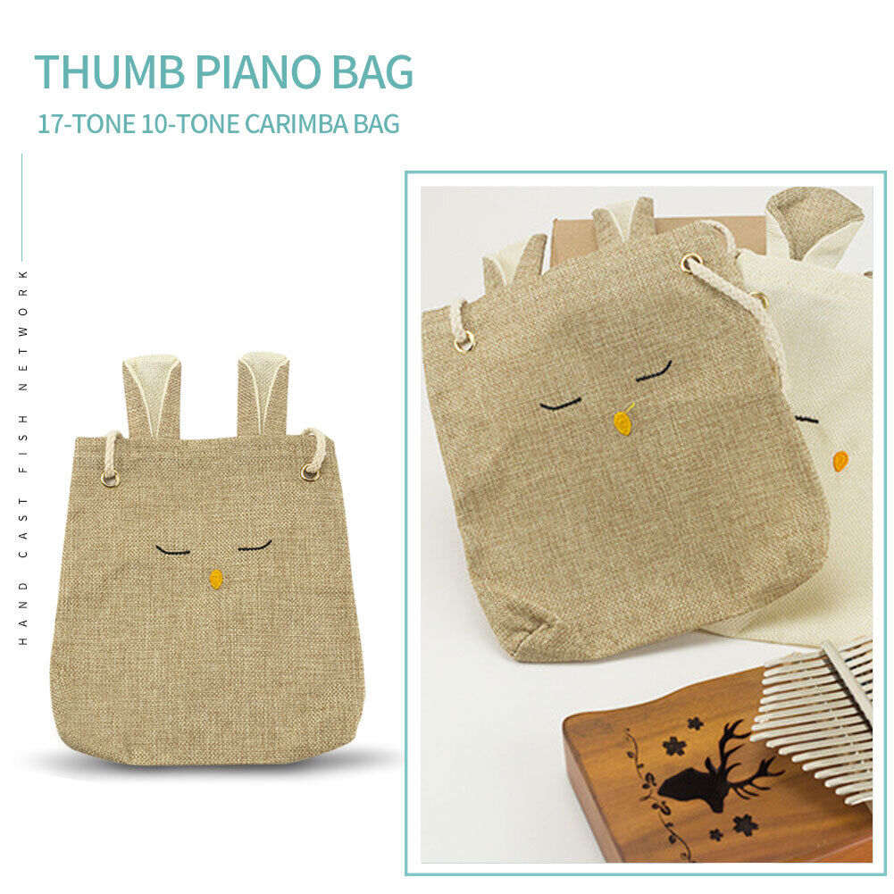 10/17/21 Key Kalimba Bag Cute Thumb Piano Sanza Mbira Shoulder Bag (Khaki)