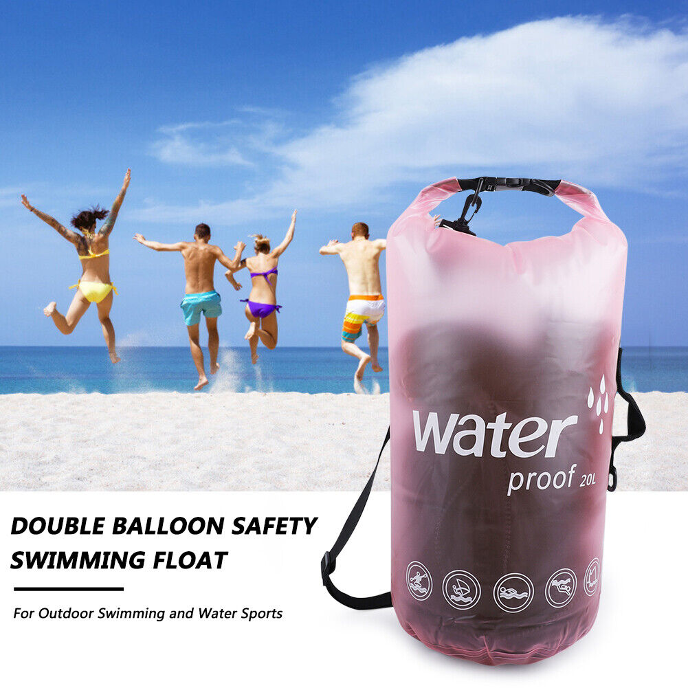 PVC Bags 20L Swimming Trekking Drifting Waterproof Storage Pouch (Pink)