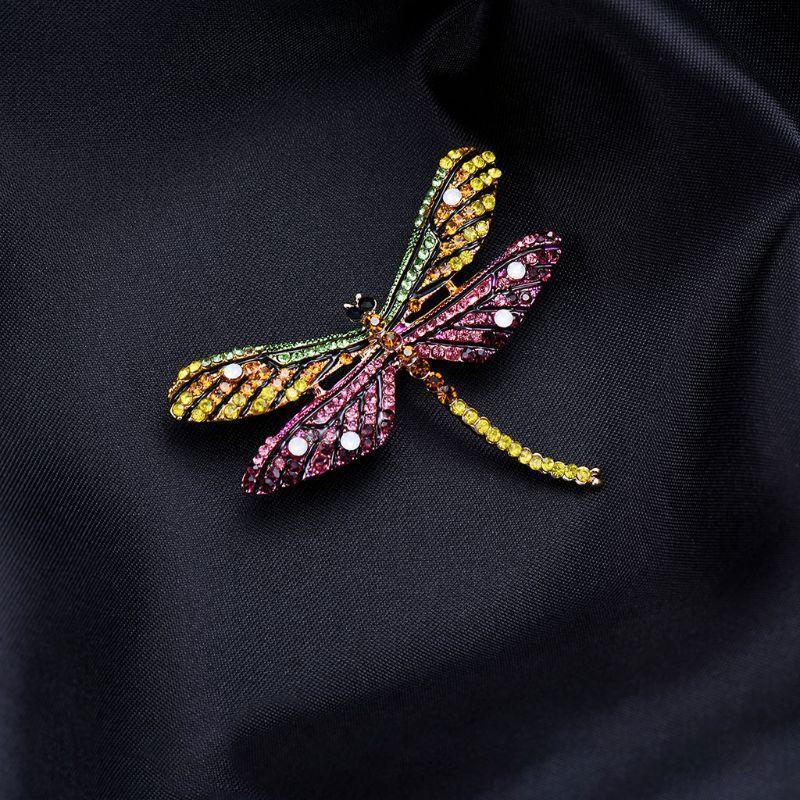 Dragonfly Brooch Insect Colorful Fashion Charms Jewelry Badge Banquet Scarf Pins