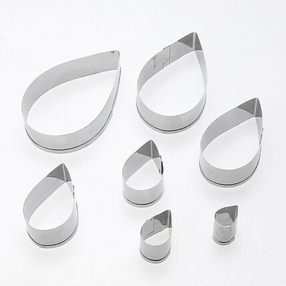 7pcs Stainless Steel Rose Petal Cake Cookie Cutter Mold Pastry Baking Mould