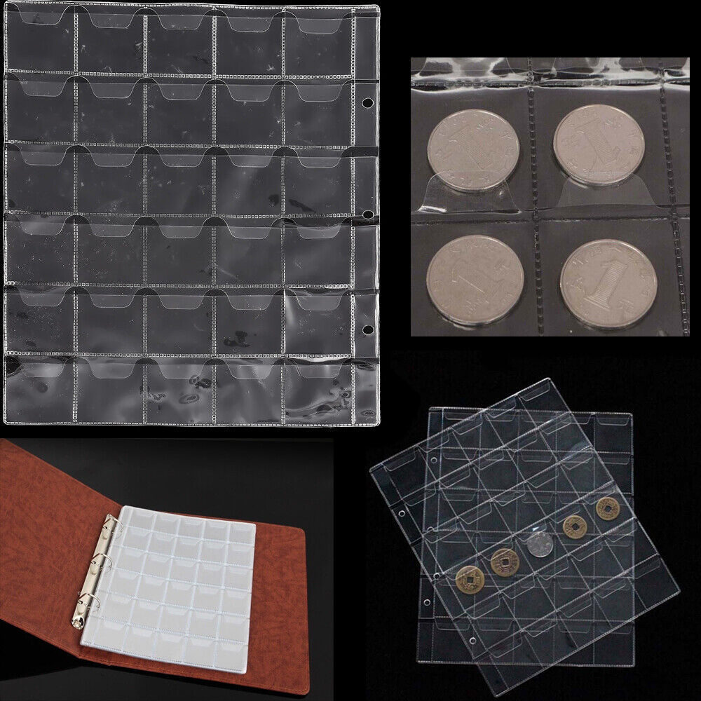 Useful 30 Pockets Album Pages Holders Folder For Classic Coin Storage Collection