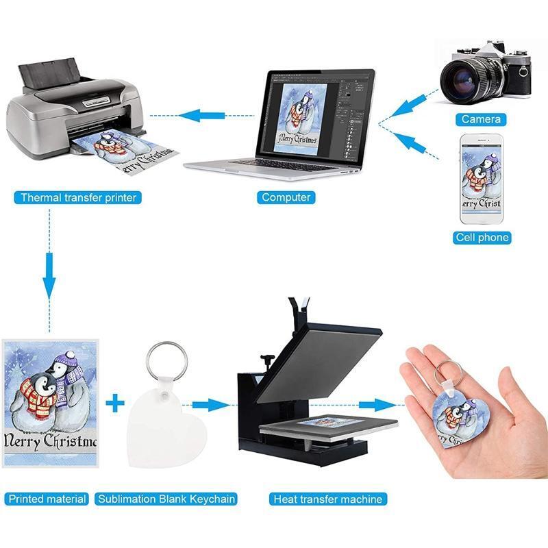 Sublimation Blank Keychain Thermal Transfer KeyChain Double-Side Printed Keyring