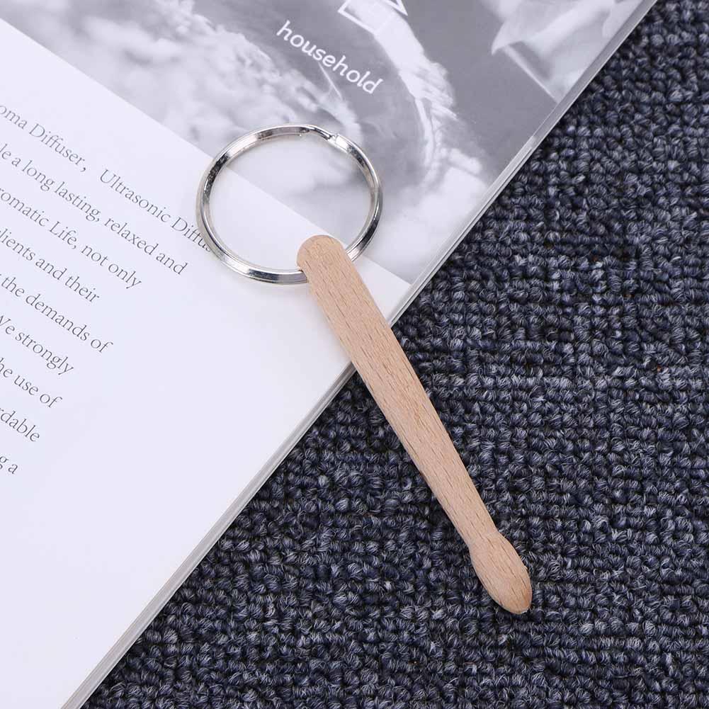 Beech Wood Drumstick Key Ring Mini Multi-functional Drum Stick Key Chain(1)