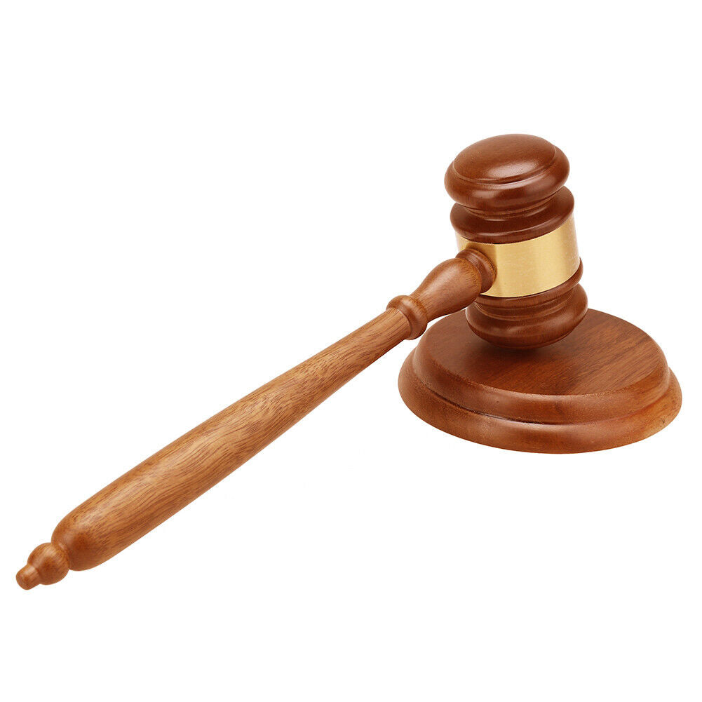 Durable Wooden Handmade Craft Lawyer Judge Auction Hammer Gavel Court Decor