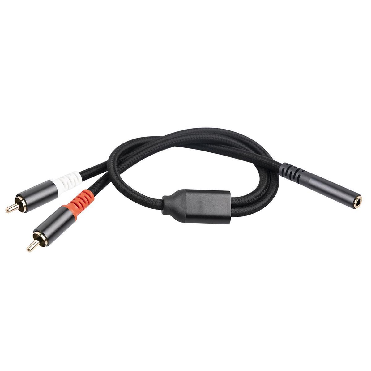 3.5mm Female to 2RCA Male Audio  Plated Y Splitter for Smartphones