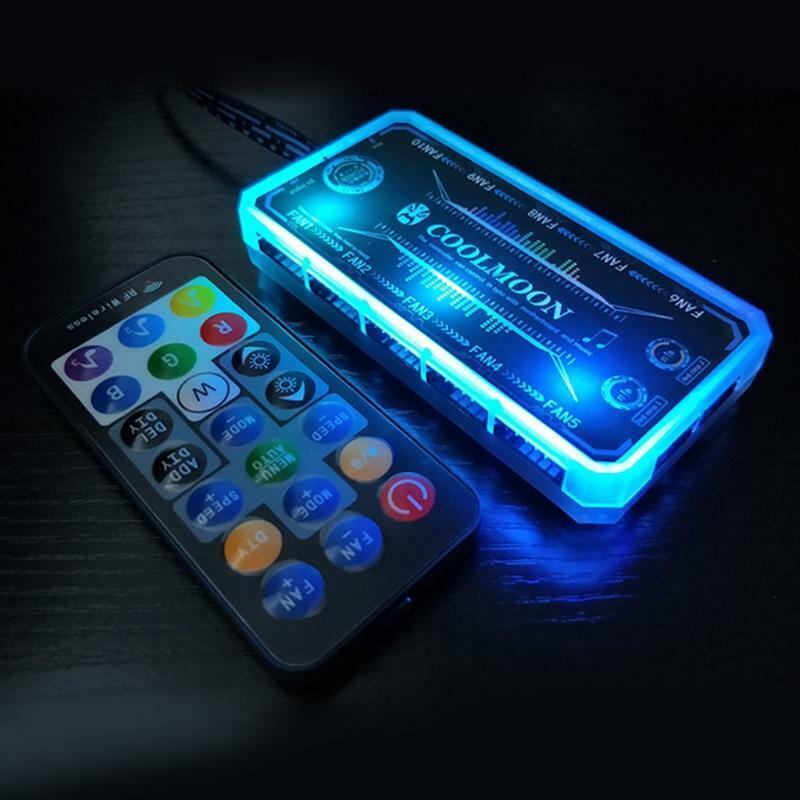COOLMOON Computer Box Fan Intelligence Music Controller Remote Control 12V 10A