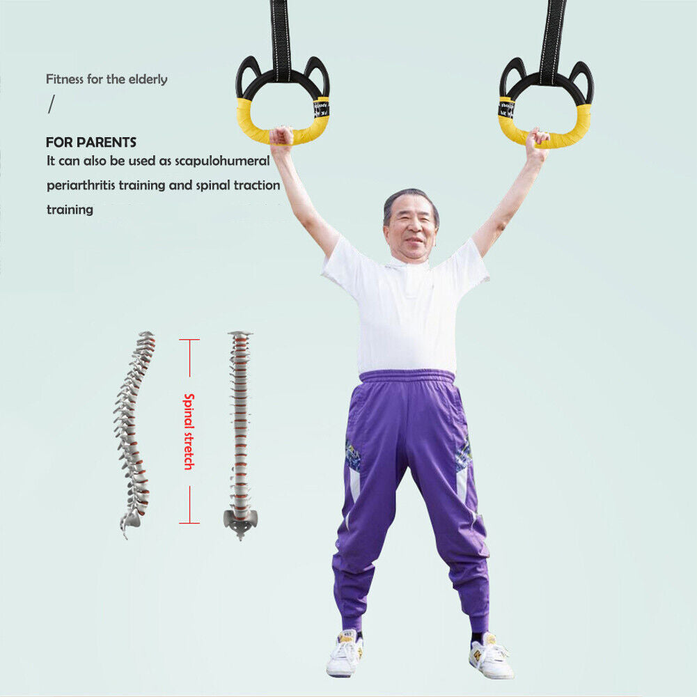 Kids Gym Ring Adjustable Strap Pull Up Strength Training Equipment (2m)