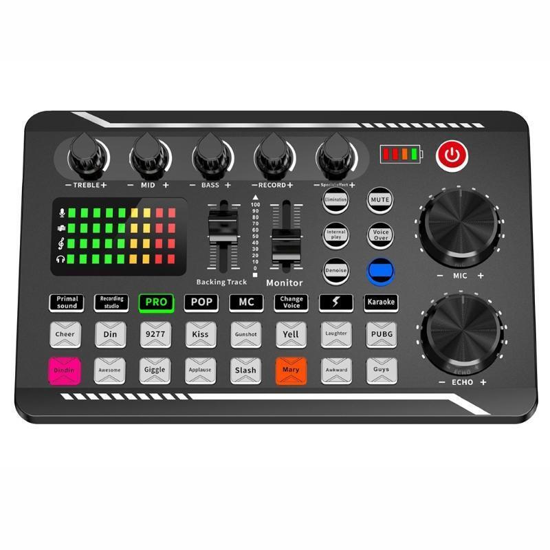 Audio Mixing Console Amplifier F998 Sound Card Microphone Sound Mixer Sound Card