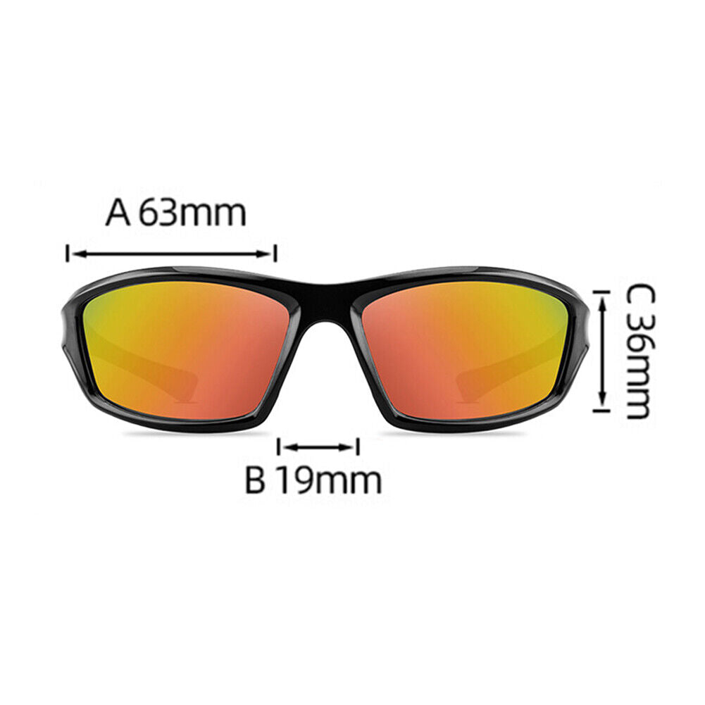 Polarized Sunglasses Men UV400 Outdoor Driving Eyewear (Black Red Film)