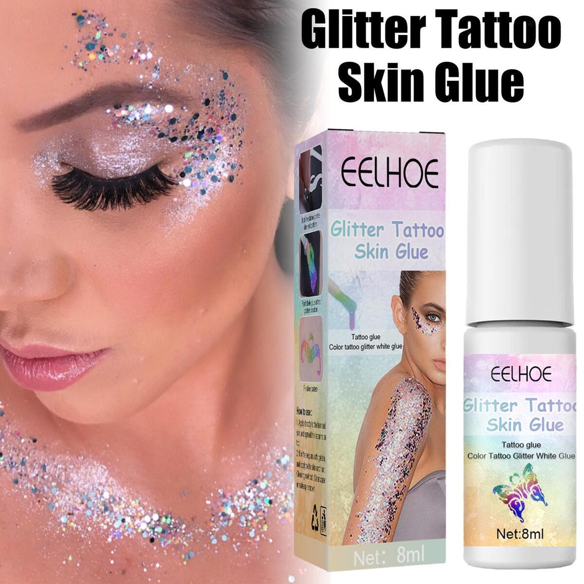 Glitter Tattoo Skin Glue Flash Powder Tattoo Glue Gel for Themed Parties