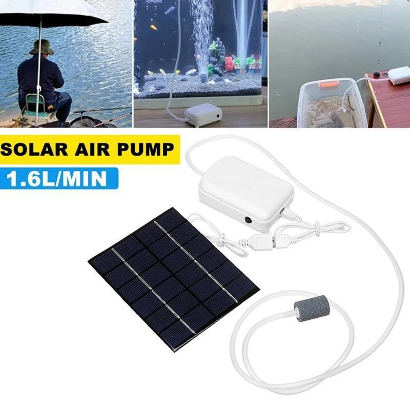 Household Aquarium Oxygen Maker Pump 2W Solar Air Pump for Fish Tank Garden Pond