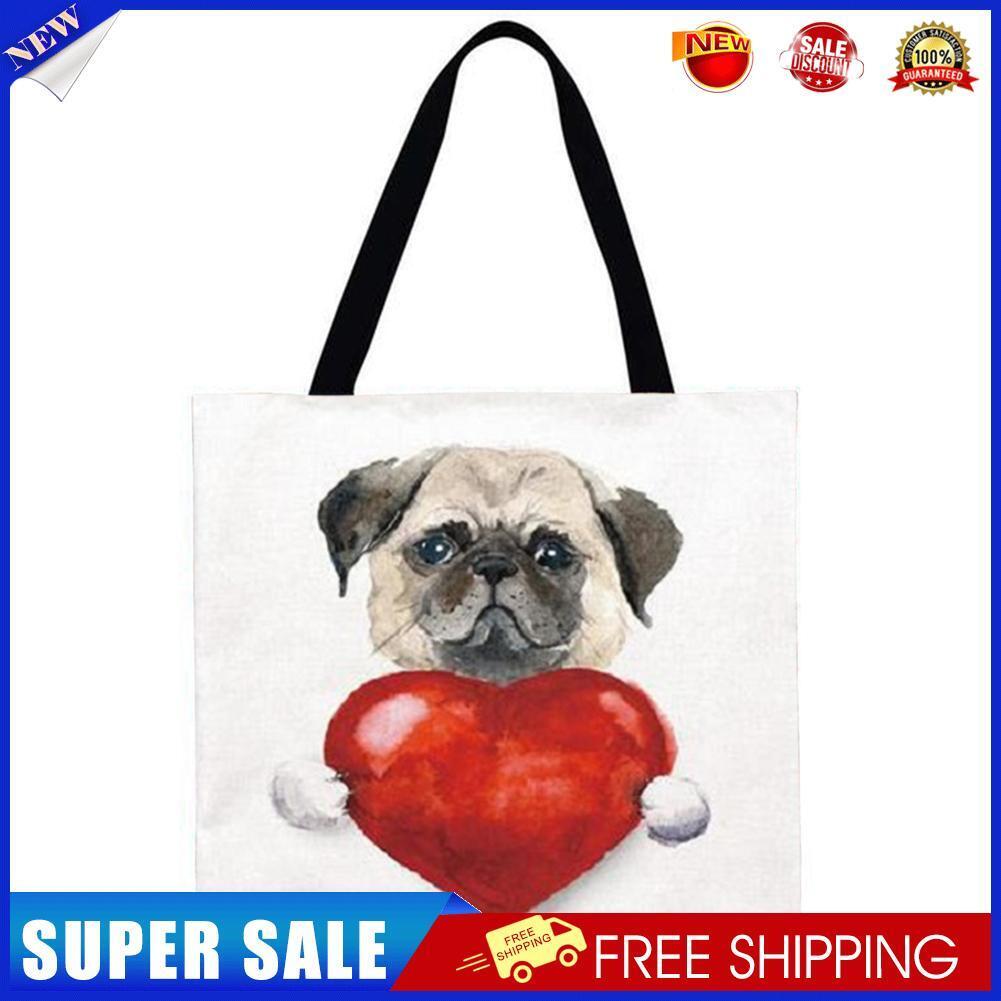 Dog love Printed Shoulder Shopping Bag Casual Large Tote Handbag (40*40cm)