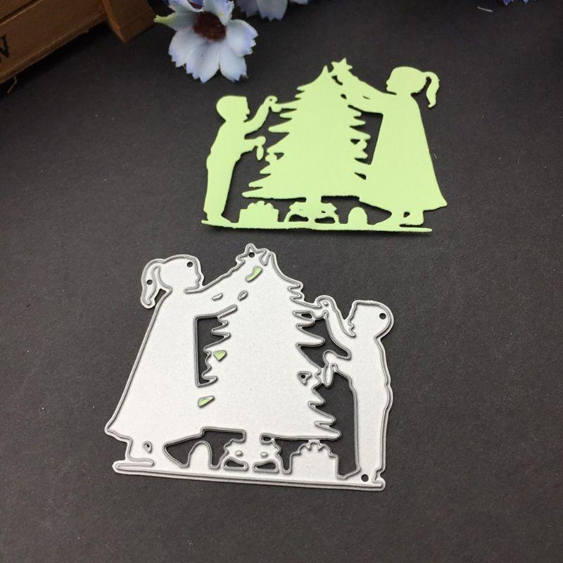Christmas Tree Boy Girl Metal Cutting Dies Stencil DIY Scrapbooking Album Stamp