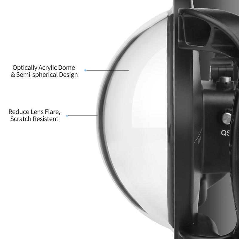 Dual Handheld Dome Port 45m Waterproof Diving Housing Case with Trigger for Osmo