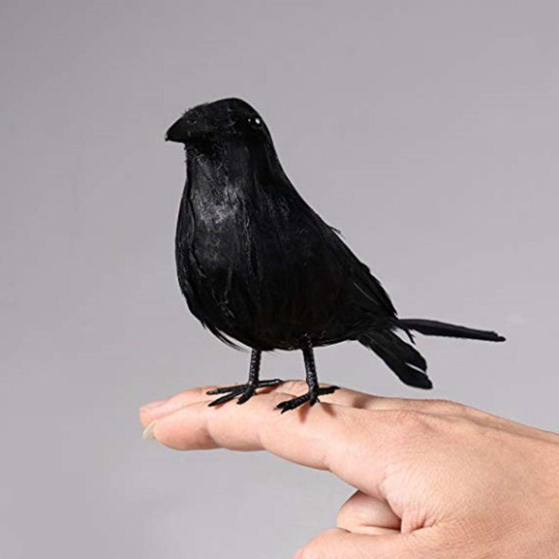 3pcs/set Simulation Crow Halloween Themed Party Ornaments Haunted House Decor
