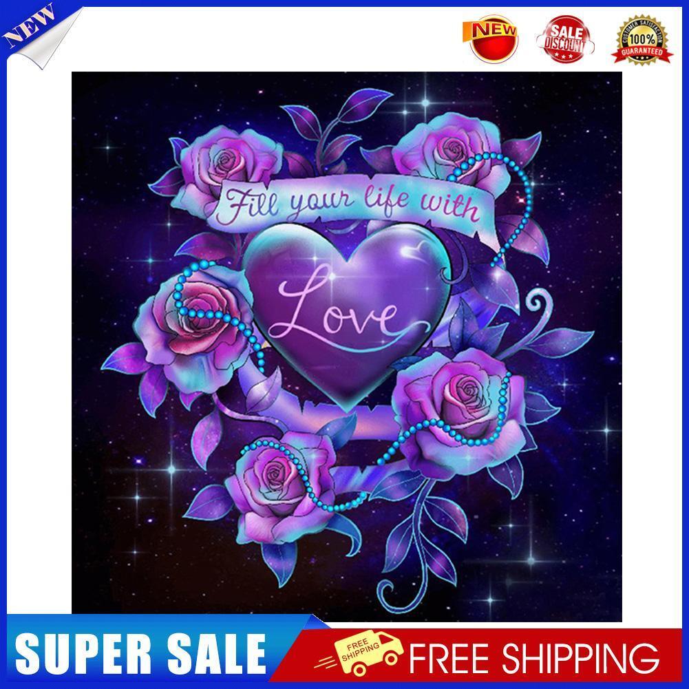 DIY Full Drill Round Diamond Painting Abstract Love Rhinestones Mosaic Kit