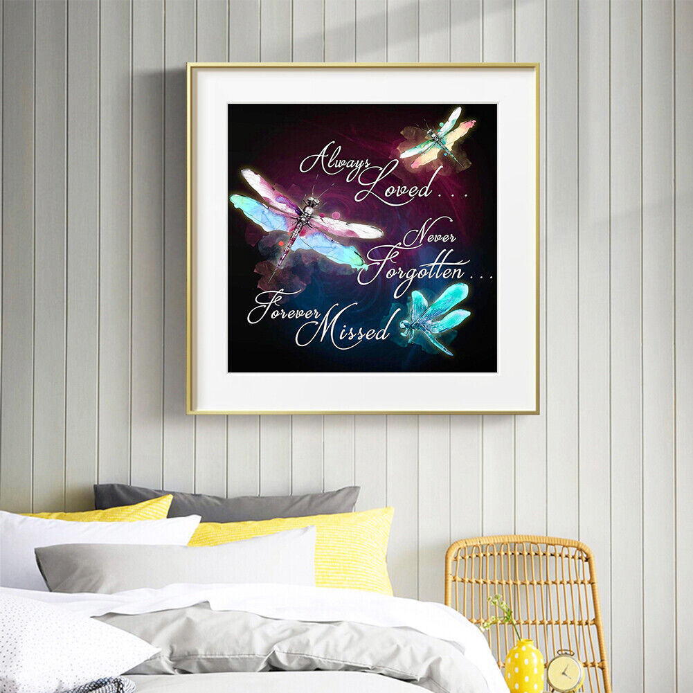 5D DIY Diamond Dragonfly Full Round Drill Mosaic Art Picture of Rhinestone