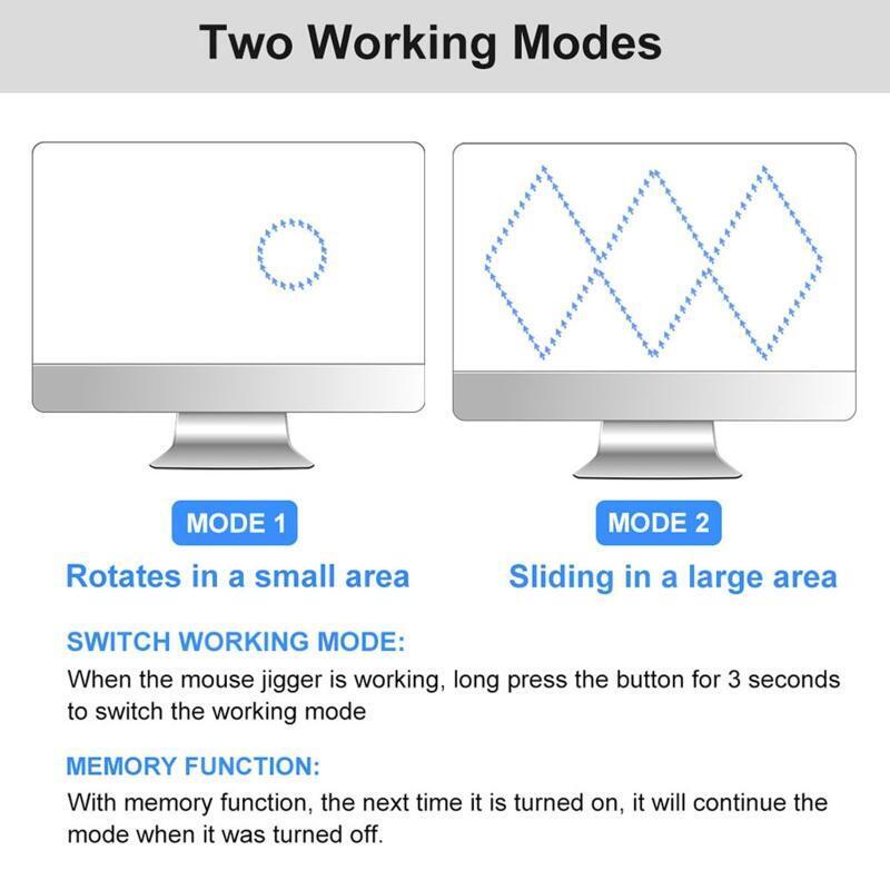 USB Mouse Jiggler Mouse Mover Random Movement,On/Off Switch Keeps Computer Awake