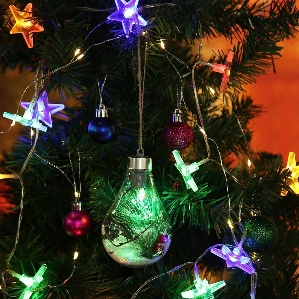 Soft Plastic Clear LED Christmas Light Bulb Ball Tree Hanging Bauble (785-B