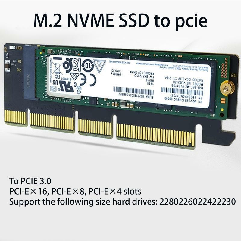 M.2 NVME to PCIE 3.0 Adapter Card for PCI-E X4 X8 X16 Full Speed to NVMe M2 SSD
