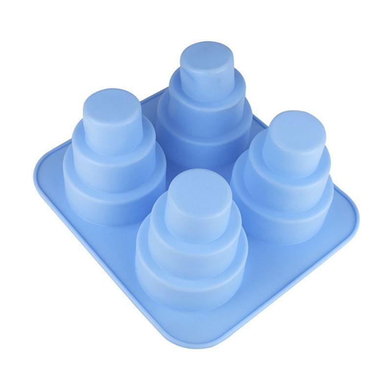 4 Cavity 3 Layer Silicone Mold Fondant Mousse Cake Chocolate Decorating Sugarcra