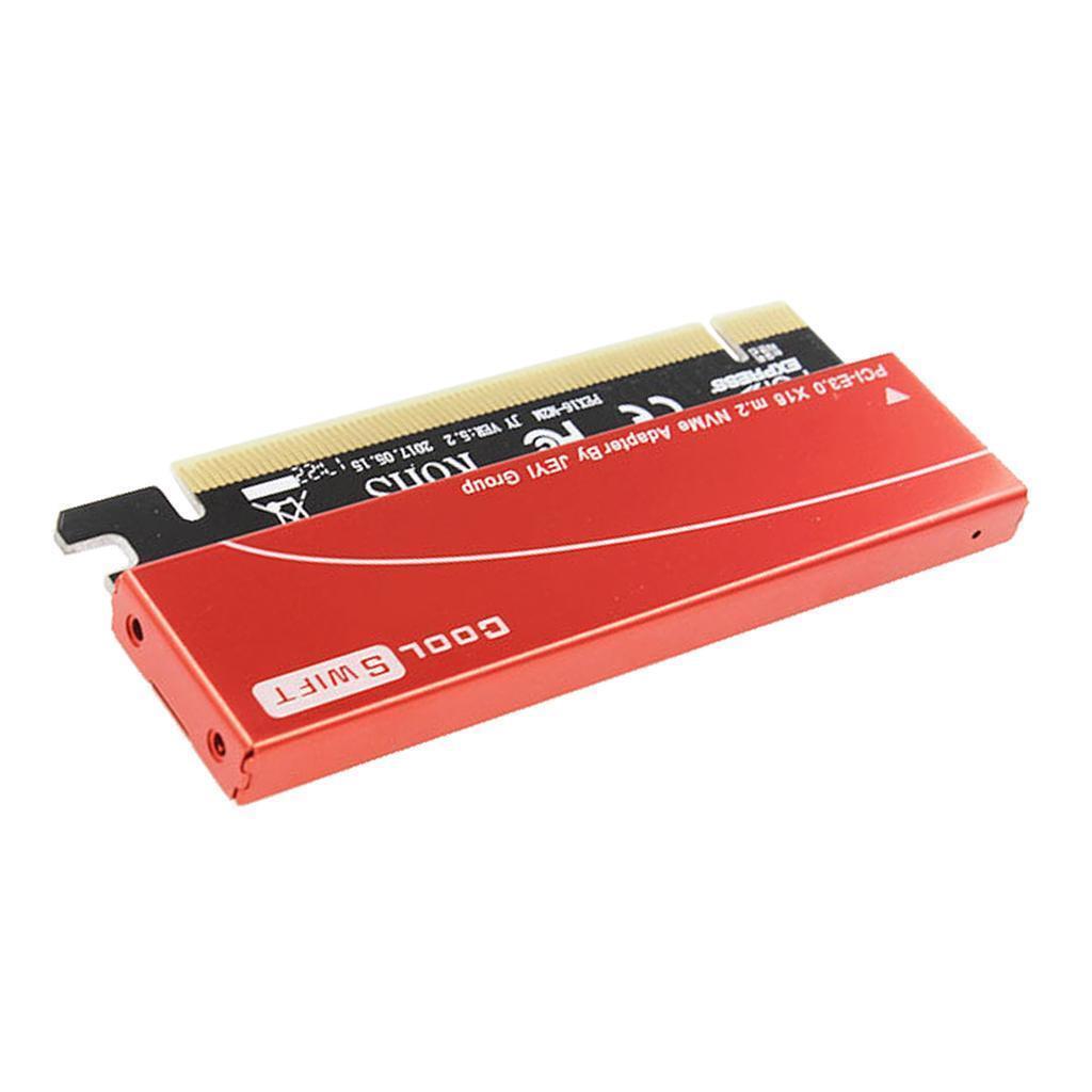 M.2  SSD to PCI-e X16 Converter Card  with Case Heatsink Red