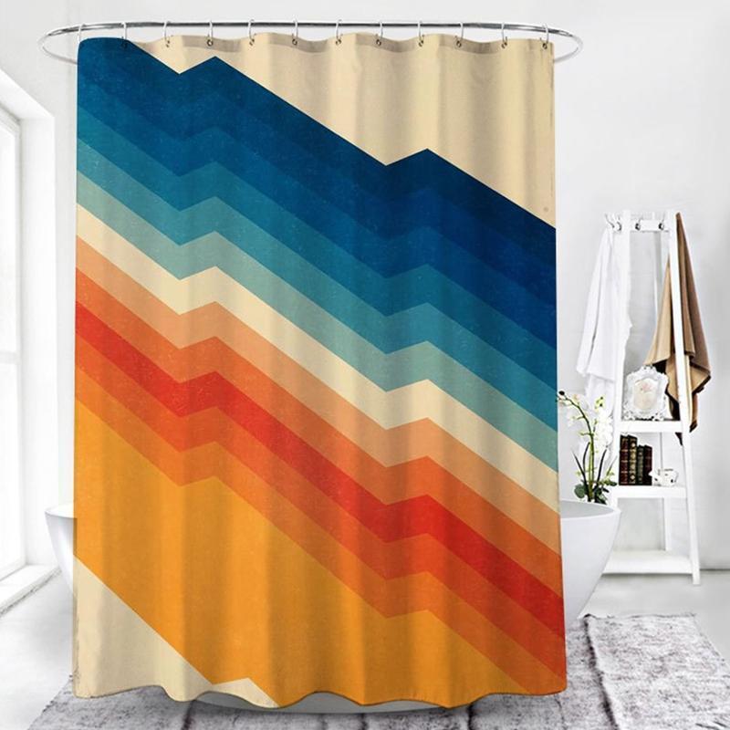 Morandi Color Shower Curtain Waterproof Mould Proof Polyester Bath Supplies