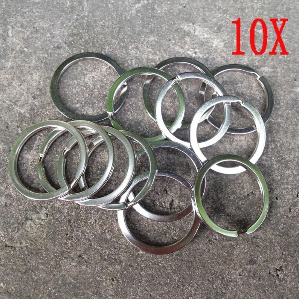 32mm Connectors Clasps Chain Loop Keychain Stainless Steel Split Key Ring
