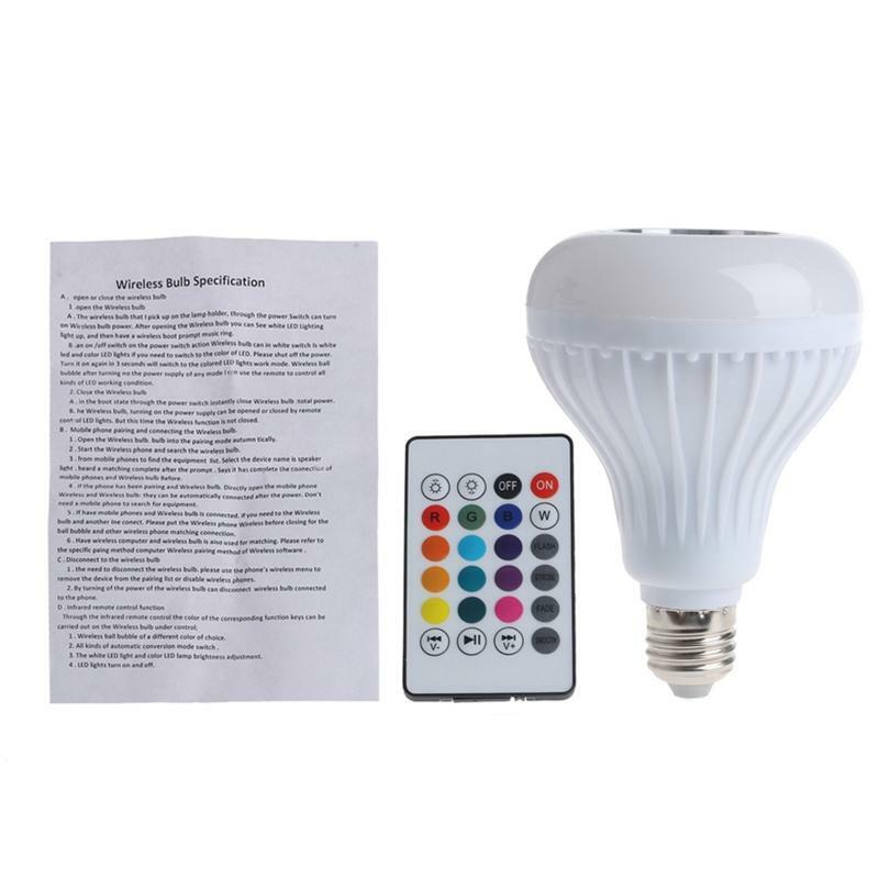 Wireless Bluetooth-compatible Speaker Bulb E27 LED RGB Light Music Playing Lamp
