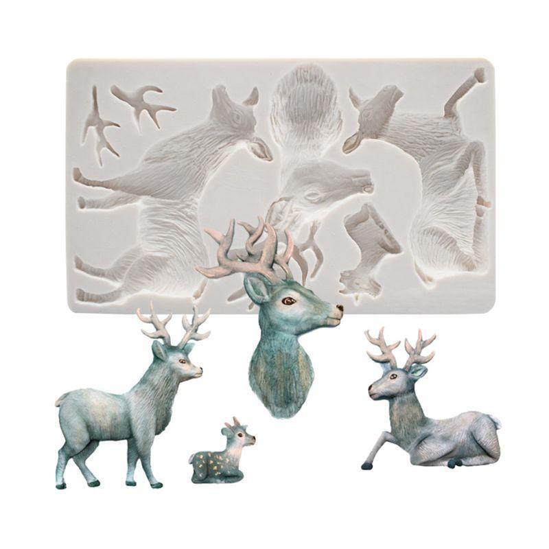 Christmas Deer Elk Silicone Mold Chocolate Cake Decorating Tool Fondant Mould