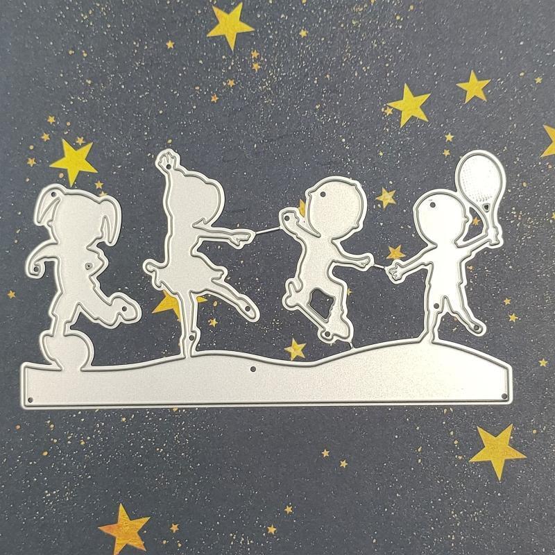 Kids Doing Sports Metal Cutting Dies Handmade Crafts Projects Art Creation